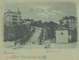 Praha Vinohrady Nuselské schody a kaple svaté Rodiny 1899