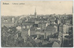 Praha Žižkov celkový pohled s kostelem sv. Prokopa