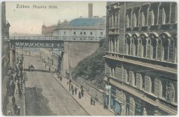 Praha Žižkov Husova třída železnice most nakl. Zuna 1906