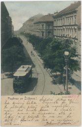 Praha Žižkov Karlova třída tramvaj 1901