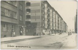 Praha Žižkov Biskupcova Smíchovská restaurace Lahůdky Král Houslová škola 1938