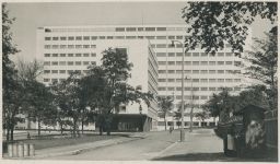 Praha Žižkov Penzijní ústav Dům odborů stánek Zátka FotoFon 1935
