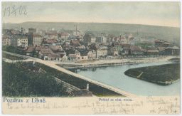 Praha Libeň pohled ze Zámeckého vrchu 1902