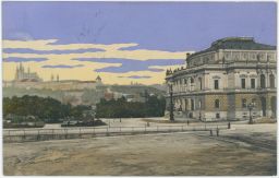Rudolfinum a v pozadí Hradčany 1909