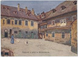 Nádvoří v ulici U milosrdných-zvaná Vrabčírna.