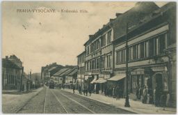 Praha Vysočany Královská třída Sokolovská obchody tram