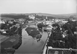 Ledeč nad Sázavou, celkový pohled z výšky, negativ 13 x 17,8