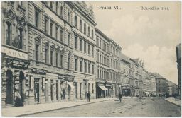 Praha Holešovice Belcrediho třída dnes ulice Milady Horákové 1911