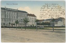 Praha Holešovice Škola Na Maninách Libeňská ulice 1914