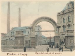 Praha Holešovice Ústřední elektrická stanice nakl. Zuna 24.4.1899