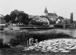 Světlá nad Sázavou, bělení prádla, negativ 13x18 cm