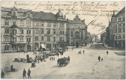 Praha Nusle Riegrovo náměstí s trhem