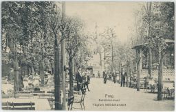 Praha Střelecký ostrov zahradní restaurace 1914