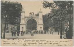 Praha Smíchov Slavnostní brána k uvítání císaře pána