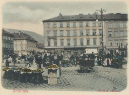 Praha Smíchov Jakubské Arbesovo náměstí trh