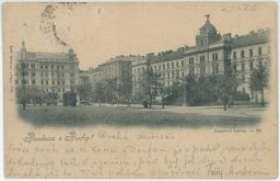 Praha Smíchov Albrechtovy kasárny dnes justiční palác náměstí Kinských 1900