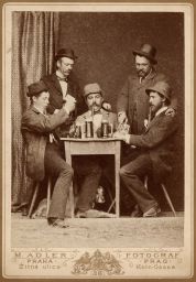 Hráči karet, kolem 1880, kabinetka