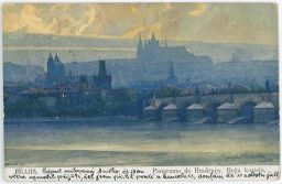 Praha panorama Hradčany Malá Strana kongres esperanto září 1909