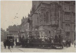 Praha Vyhlídkový vůz pod orlojem roku 1913