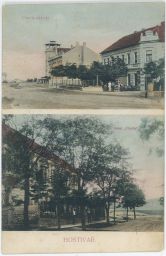 Hostivař ulice K nádraží a hotel Vlasta 1913