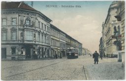 Praha Dejvice Letná Belcrediho třída tramvaj nakl. Mai 1900