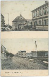 Praha Michle škola dětičky Kostel Narození Panny Marie 1912