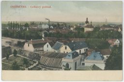 Praha Uhříněves s kostelem Všech svatých 1910
