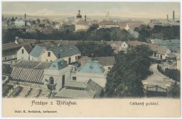 Praha Uhříněves s kostelem Všech svatých 1907