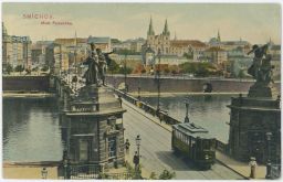 Praha Smíchov Poskalí Emauzy Most Palackého tramvaj 1910