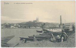 Praha Smíchov Vyšehrad most loděnice pražské paroplavby 1906