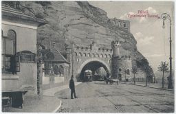 Praha Vyšehrad Podskalí tunel tramvaj povoz mýtnice VKKV 1911