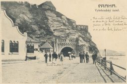 Praha Vyšehrad Podskalí tunel milostné verše s ňadry :-) 1907