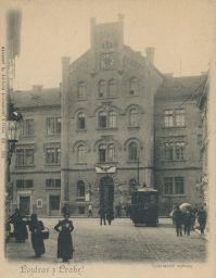 Praha Vyšehrad tramvaj radnice Sokol čp. 31 nakl. Enrlich