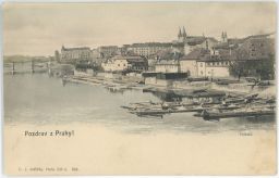 Praha Podskalí lodě nakl. Jedlička 1903