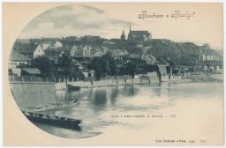 Praha Vyšehrad Podskalí pohled z mostu Bellmann 1900