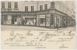 Praha OD s módním zbožím pro dámy "U zlaté koruny" Otto Klotz 1911
