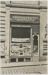 Praha Skořepka č.p. 9. antikvariát knihkupectví Zikmund Reach