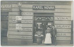 Praha Skořepka prodejna potravin, Karel Novák 1908