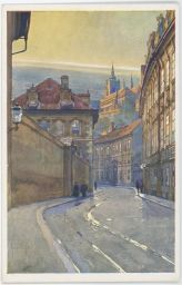 Valdštejnská ulice po dešti, cca 1930