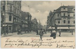Pohled z Václavského náměstí do ulice Na Příkopě