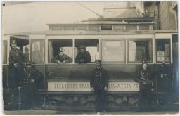 Praha tramvaj č. 117 osádka výstava Josefa Navrátila 1903