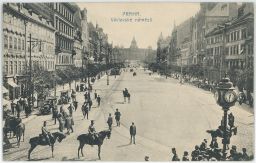 Praha Václavské náměstí Engelmuller auta VKKV 1912
