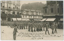 Praha Sokolové smuteční průvod převážení ostatků J. Kollára 16.5.1904