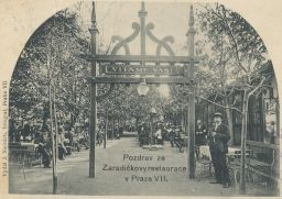 Praha VII Zaradičkova restaurace 1906