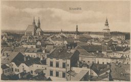 Kroměříže se zámkem a kostelem sv. Mořice 1920