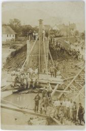 Železnice oprava mostu po povodni Bosna? 1898