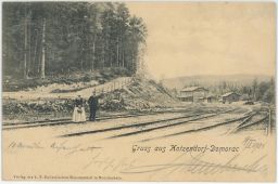 Železnice nádraží Kotzendorf Domorac Moravskoslezský Kočov Bruntál tis Nový Jičín 1901