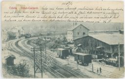 Železnice nádraží Felsőgalla trať Komárno Komárom Maďarsko 1908