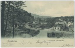 Železnice nádraží Paulina huť restaurace Klepáčov Klepatschow Blansko 1906