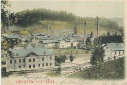 Železnice nádraží papírna Jindřichov Heinrichstal Šumperk 1900